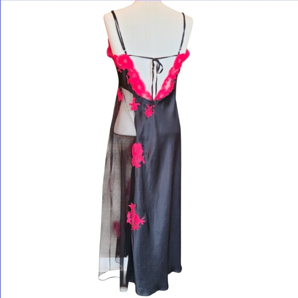 Fredericks of Hollywood vintage silk gown with matching peignoir size XL - Picture 4 of 15